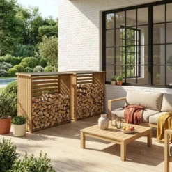 sweeek Set 2 portalegna in legno di abete