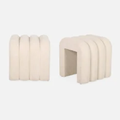 Set 2 pouf contemporanei in tessuto