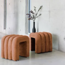 sweeek Set 2 pouf contemporanei in tessuto