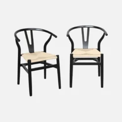 sweeek Set 2 sede in legno con seduta in corda