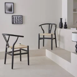 sweeek Set 2 sede in legno con seduta in corda