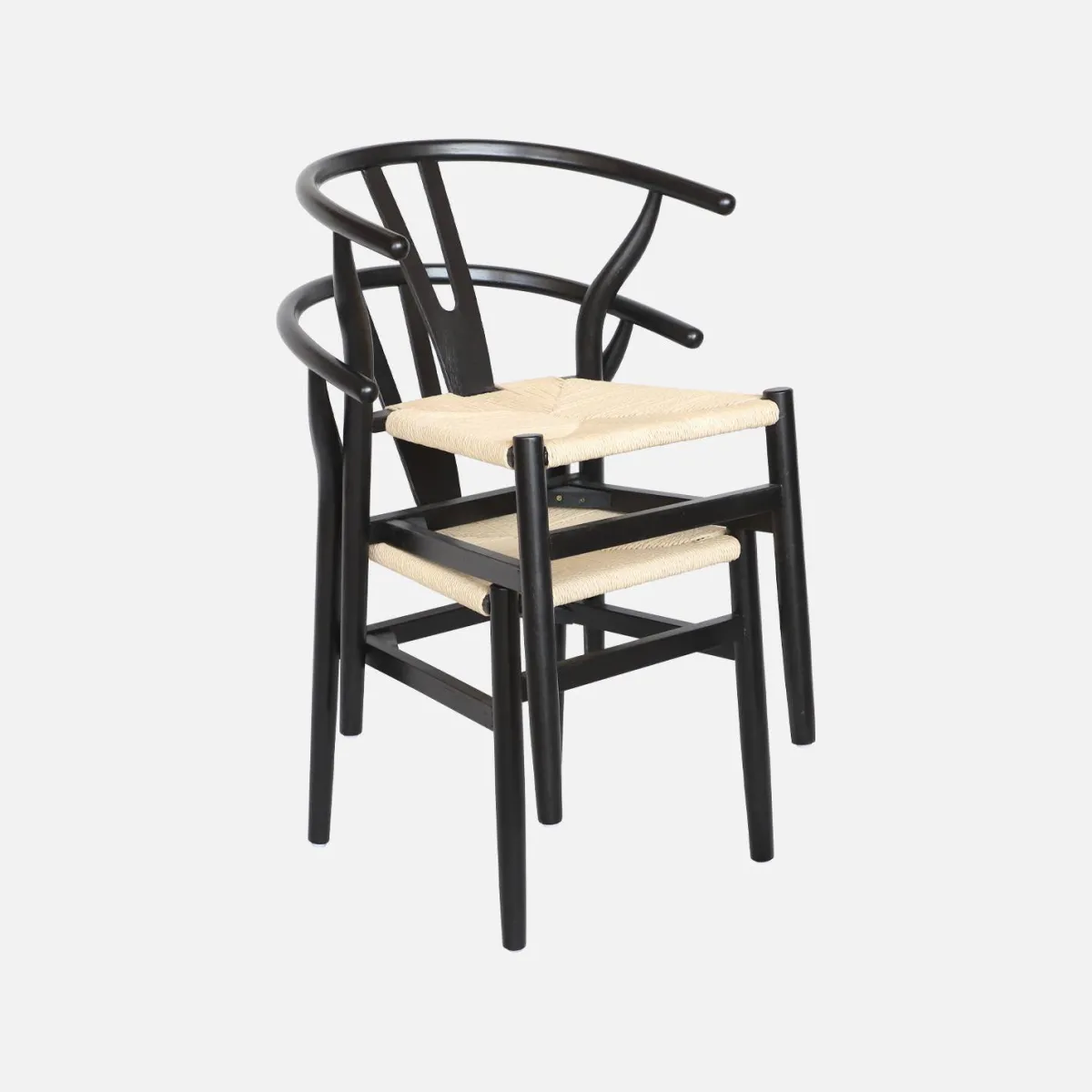 sweeek Set 2 sede in legno con seduta in corda