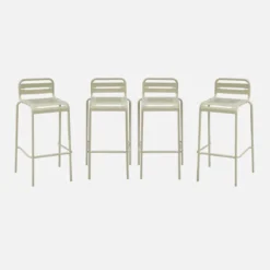 Set 4 sedie alte bistrot in acciaio