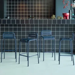 Set 4 sedie alte bistrot in acciaio