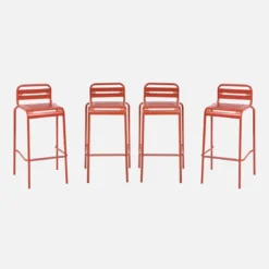 Set 4 sedie alte bistrot in acciaio