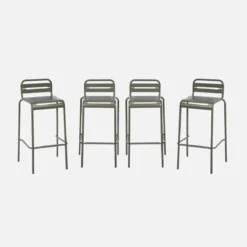 Set 4 sedie alte bistrot in acciaio
