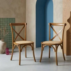 sweeek Set 2 sedie bistrò vintage in legno