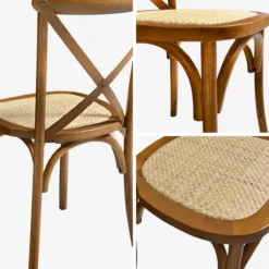 sweeek Set 2 sedie bistrò vintage in legno