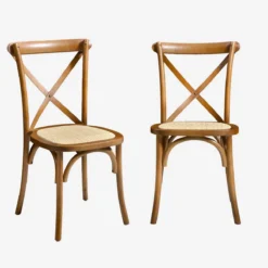 sweeek Set 2 sedie bistrò vintage in legno
