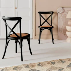 Set 2 sedie bistrò vintage in legno