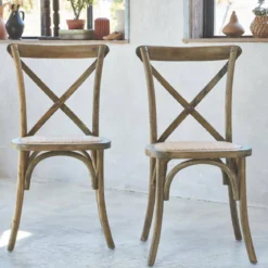 Set 2 sedie bistrò vintage in legno
