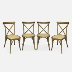 sweeek Set 4 sedie da bistrot vintage in legno