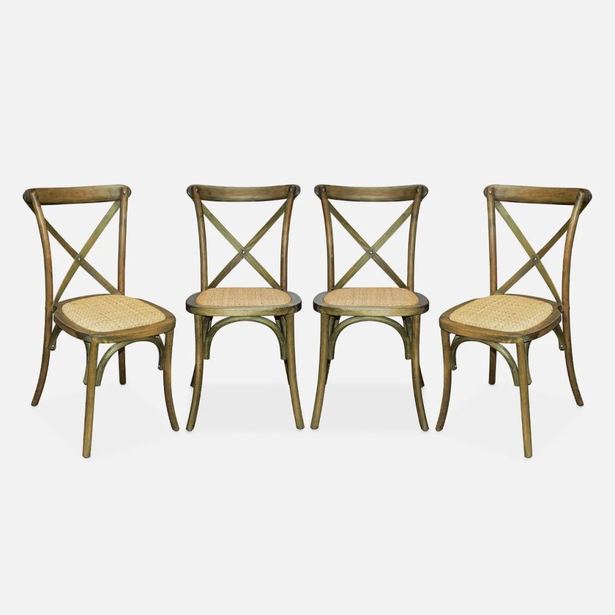 sweeek Set 4 sedie da bistrot vintage in legno