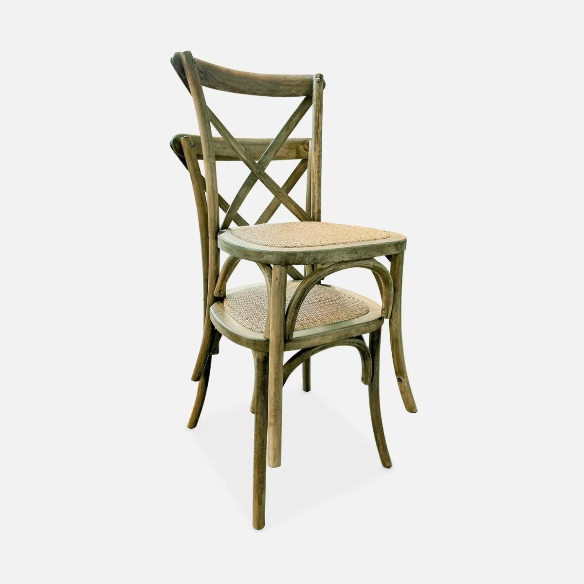 sweeek Set 4 sedie da bistrot vintage in legno
