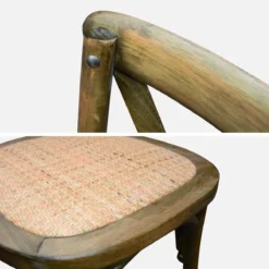 sweeek Set 4 sedie da bistrot vintage in legno