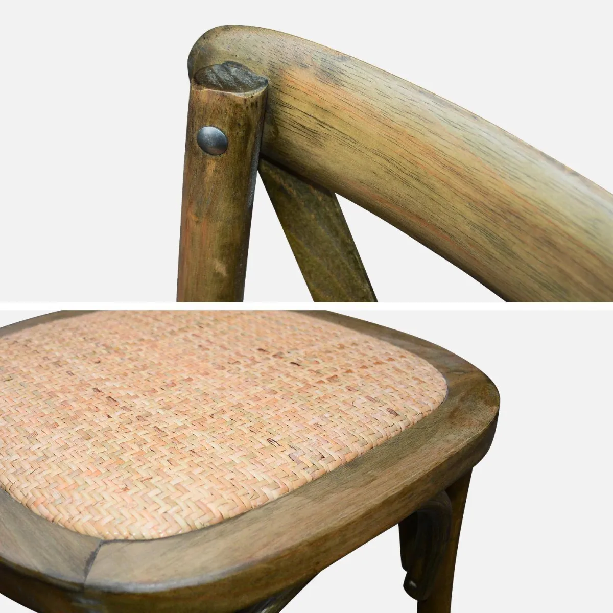 sweeek Set 4 sedie da bistrot vintage in legno