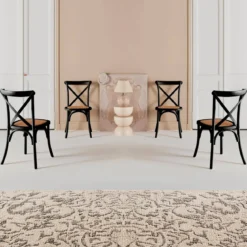 Set 4 sedie da bistrot vintage in legno