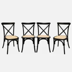 Set 4 sedie da bistrot vintage in legno