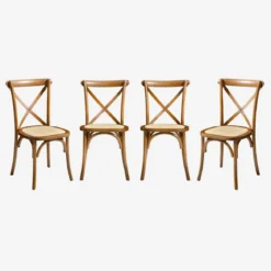 Set 4 sedie da bistrot vintage in legno