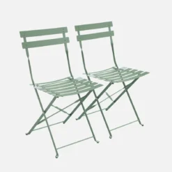 Set 2 sedie da giardino bistrot pieghevole in metallo