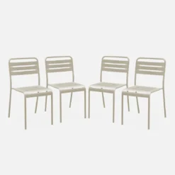 Set 4 sedie da giardino bistrot in acciaio