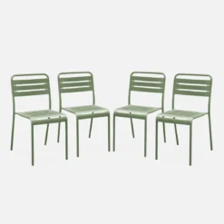 Set 4 sedie da giardino bistrot in acciaio