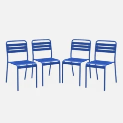 Set 4 sedie da giardino bistrot in acciaio