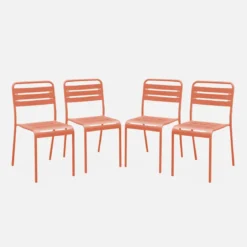 Set 4 sedie da giardino bistrot in acciaio