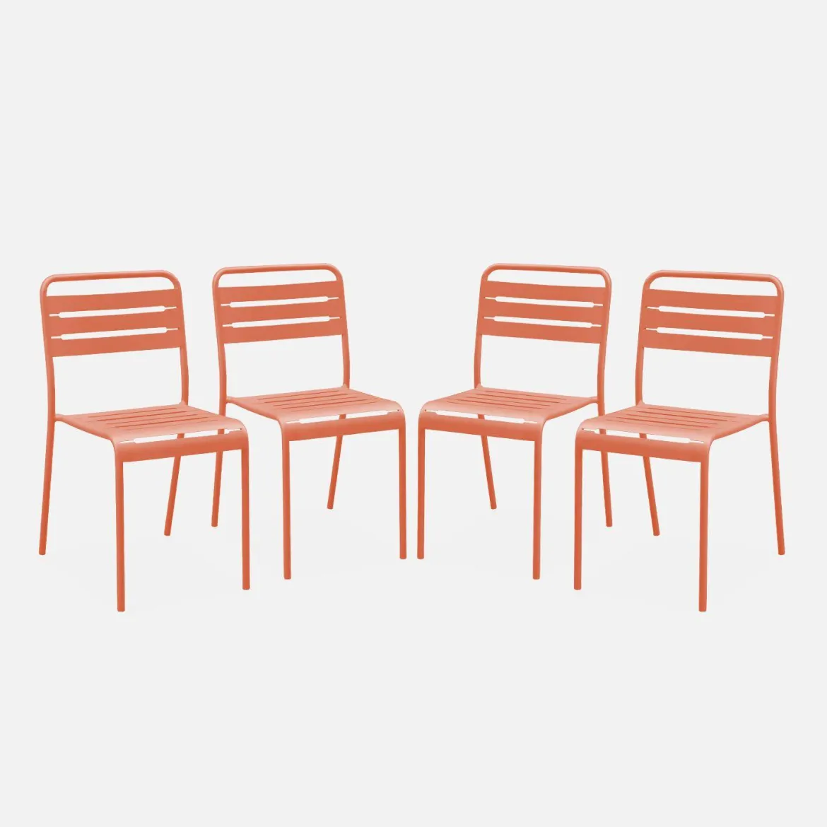 Set 4 sedie da giardino bistrot in acciaio