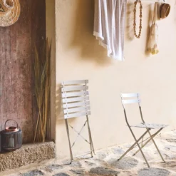 sweeek Set 2 sedie da giardino bistrot pieghevole in metallo
