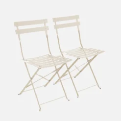 sweeek Set 2 sedie da giardino bistrot pieghevole in metallo