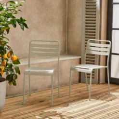 sweeek Set 2 sedie da giardino bistrot in acciaio