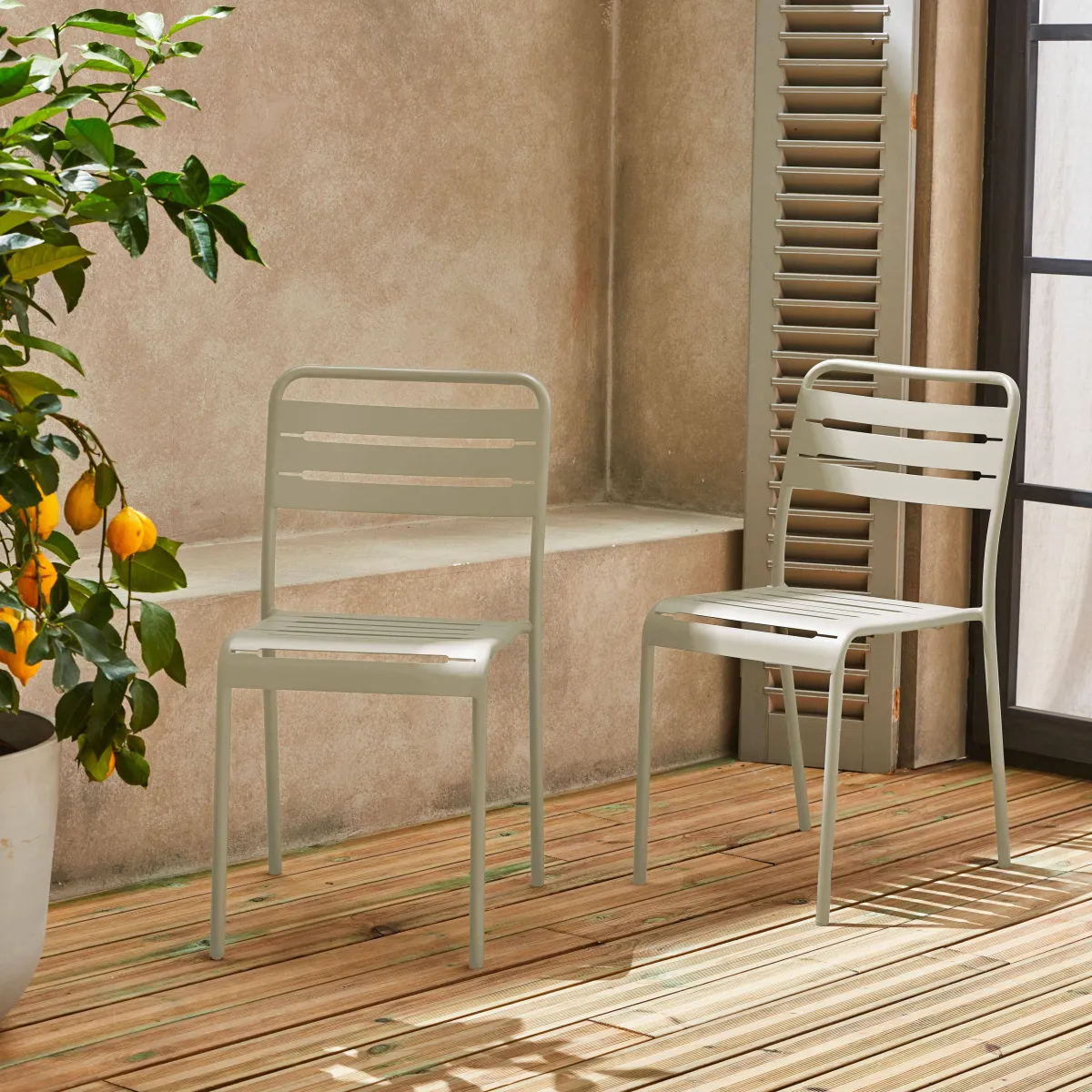 sweeek Set 2 sedie da giardino bistrot in acciaio