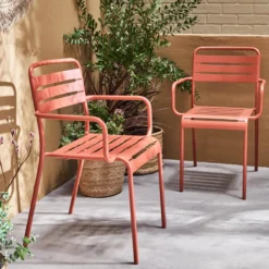 sweeek Set 2 sedie da giardino bistrot in acciaio