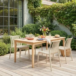 Set 4 sedie da giardino impilabili in plastica