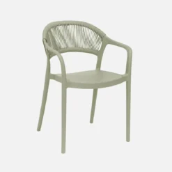 Set 4 sedie da giardino impilabili con effetto corda