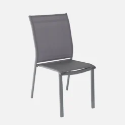 Set 2 sedie da giardino impilabili in alluminio e textilene