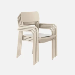 sweeek Set 4 sedie da giardino impilabili in alluminio e textilene