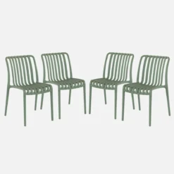 sweeek Set 4 sedie da giardino impilabili in plastica