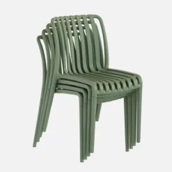 sweeek Set 4 sedie da giardino impilabili in plastica