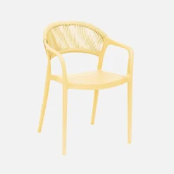 sweeek Set 4 sedie da giardino impilabili con effetto corda