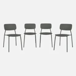 sweeek Set 4 sedie da giardino impilabili in acciaio e plastica