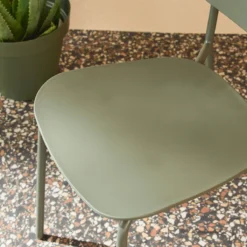 sweeek Set 4 sedie da giardino impilabili in acciaio e plastica