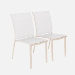 sweeek Set 2 sedie da giardino impilabili in alluminio e textilene