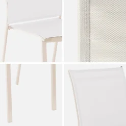 sweeek Set 2 sedie da giardino impilabili in alluminio e textilene