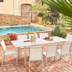 sweeek Set 2 sedie da giardino impilabili in alluminio e textilene