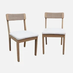 sweeek Set 2 sedie da giardino in acacia e corda