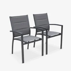 Set 2 sedie da giardino in alluminio e textilene