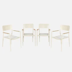 Set 4 sedie da giardino in alluminio e textilene