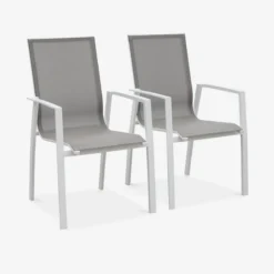 sweeek Set 2 sedie da giardino in alluminio e textilene